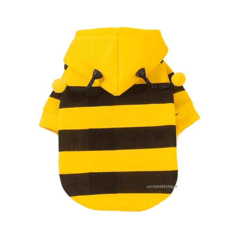 Cute Bumble Bee Dog Costume β Soft Autumn Winter Hoodie for Small Medium Dogs & Cats