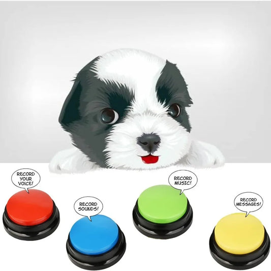 Dog communication button, pet training recording button