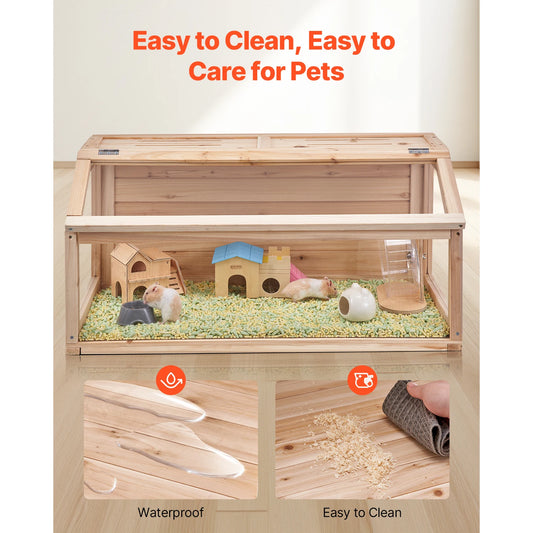 SucceBuy Wooden Hamster Cage 270°