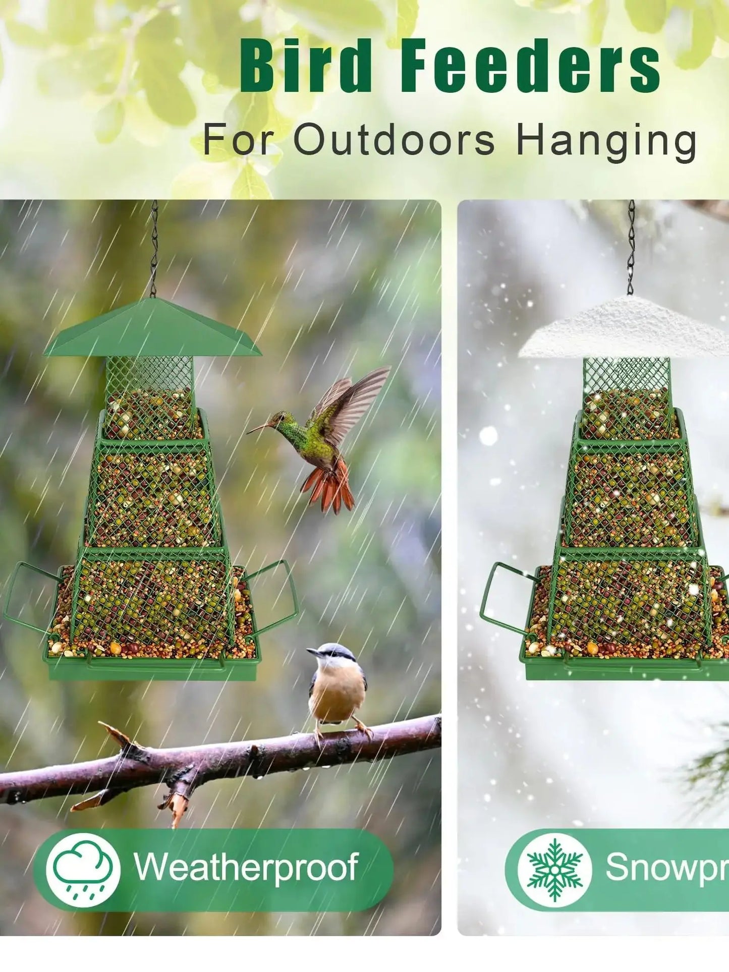 "Seed-Saving" Heavy-Duty Outdoor Bird Feeder