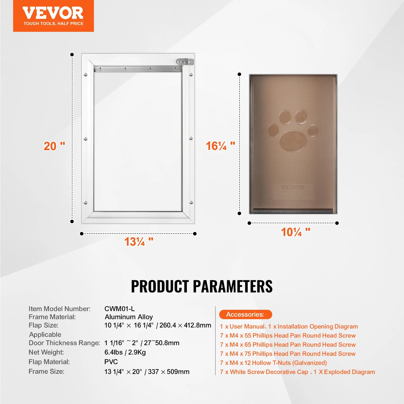 Weatherproof aluminum pet door with lock and flap system by mypawbloom, showing the sturdy frame and secure flap in the image.