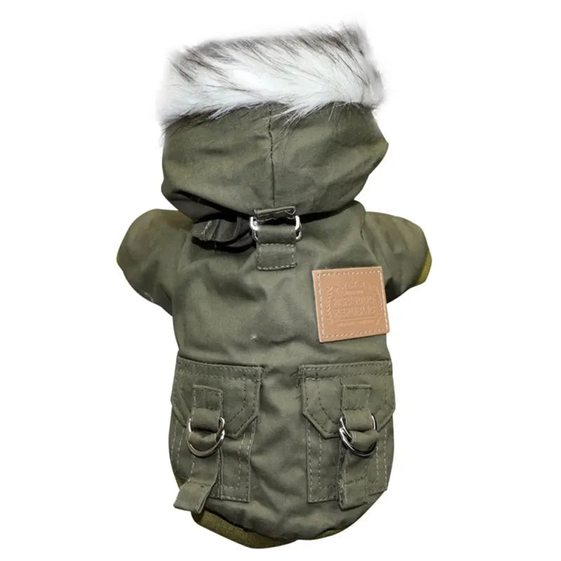 Small to medium dog coat jacket by mypawbloom, thick warm hoodie for cold weather, featuring a cozy, stylish design.