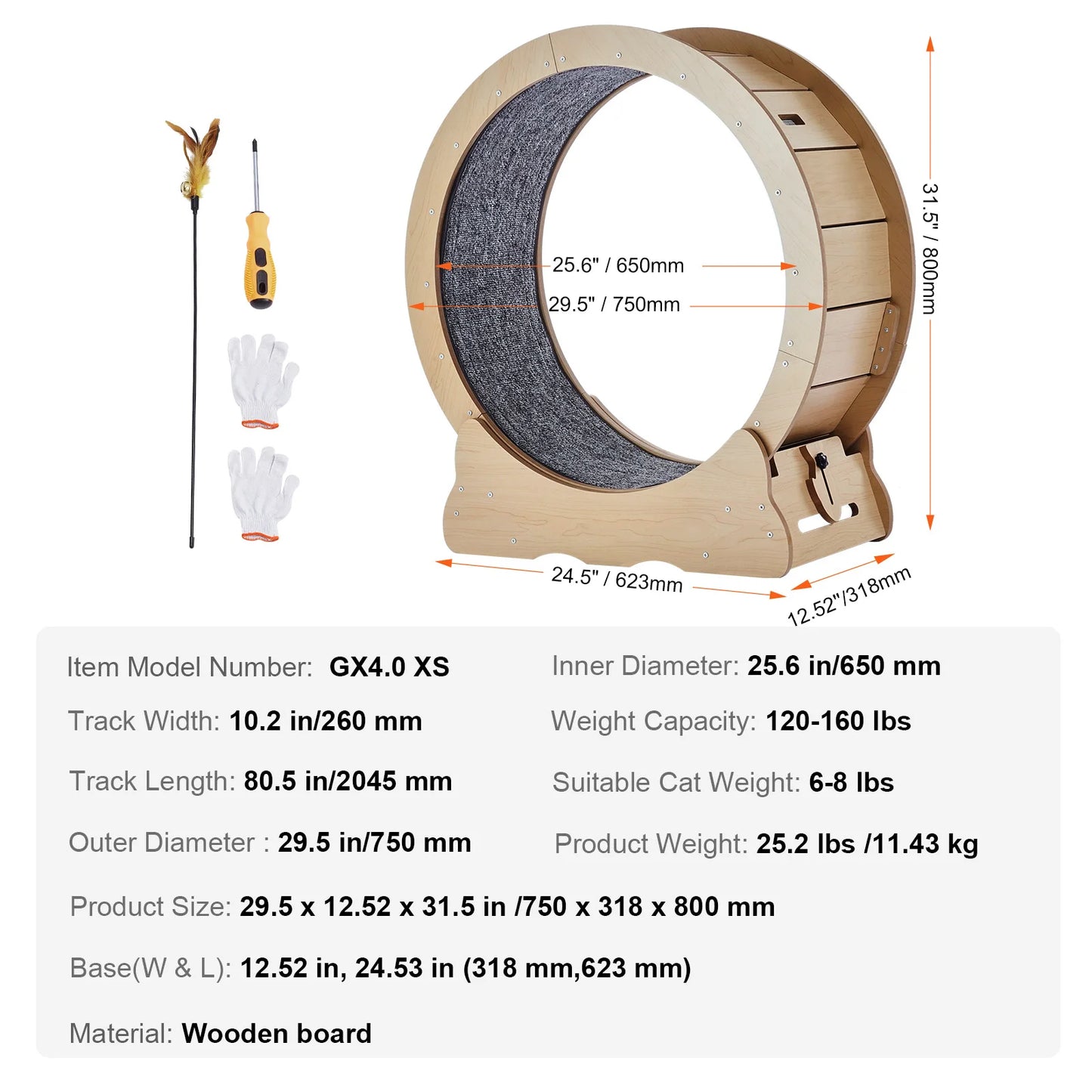 SucceBuy Wooden Cat Exercise Wheel