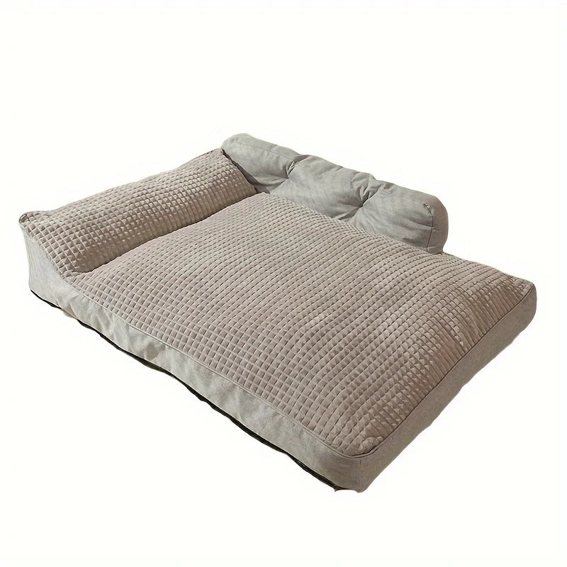 MyPawbloom cat and dog pet bed with non-slip bottom, cozy kennel-style bedding for small pets, shown in a soft, plush fabric.
