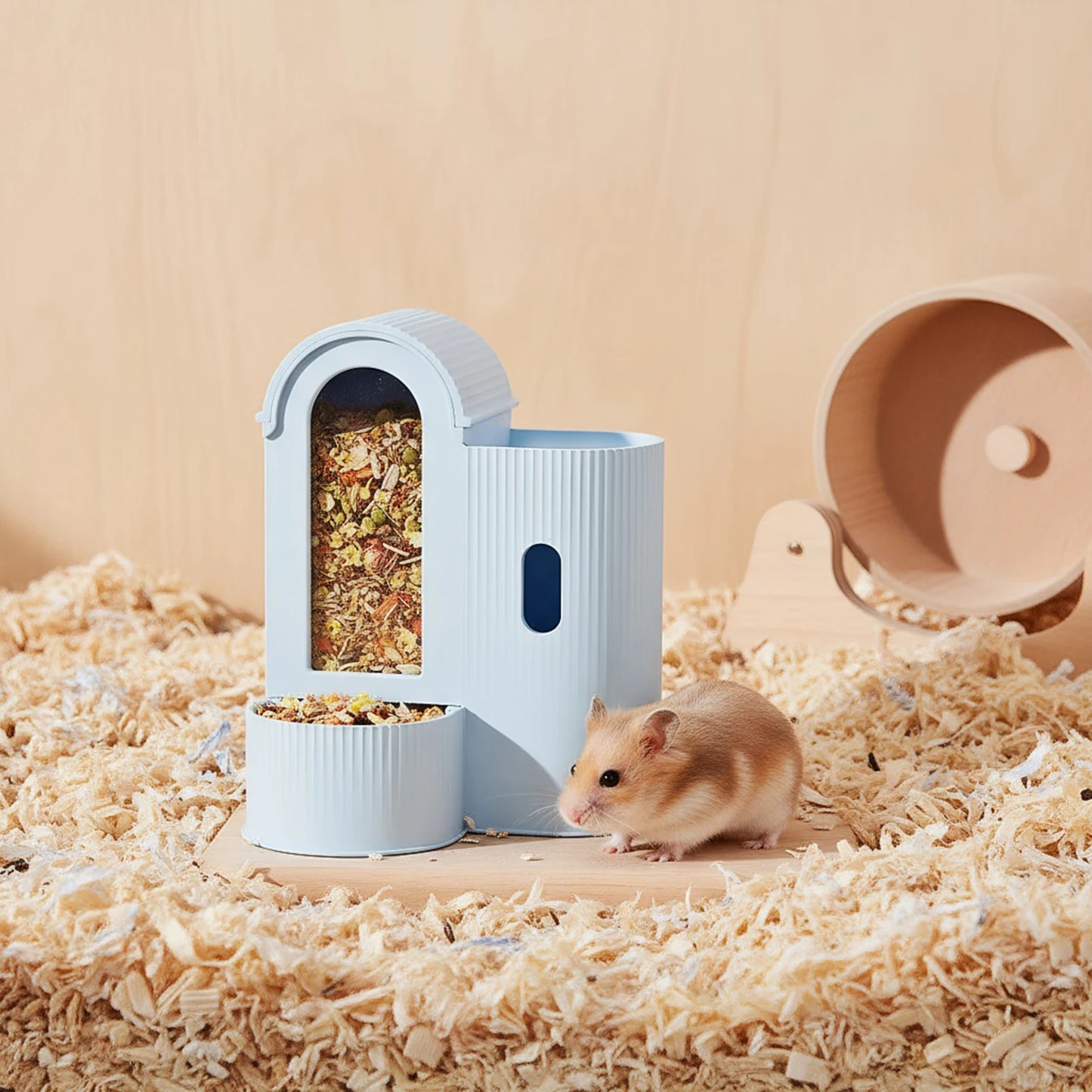 2-in-1 Automatic Food Bowl Large Capacity Hamster Feeder