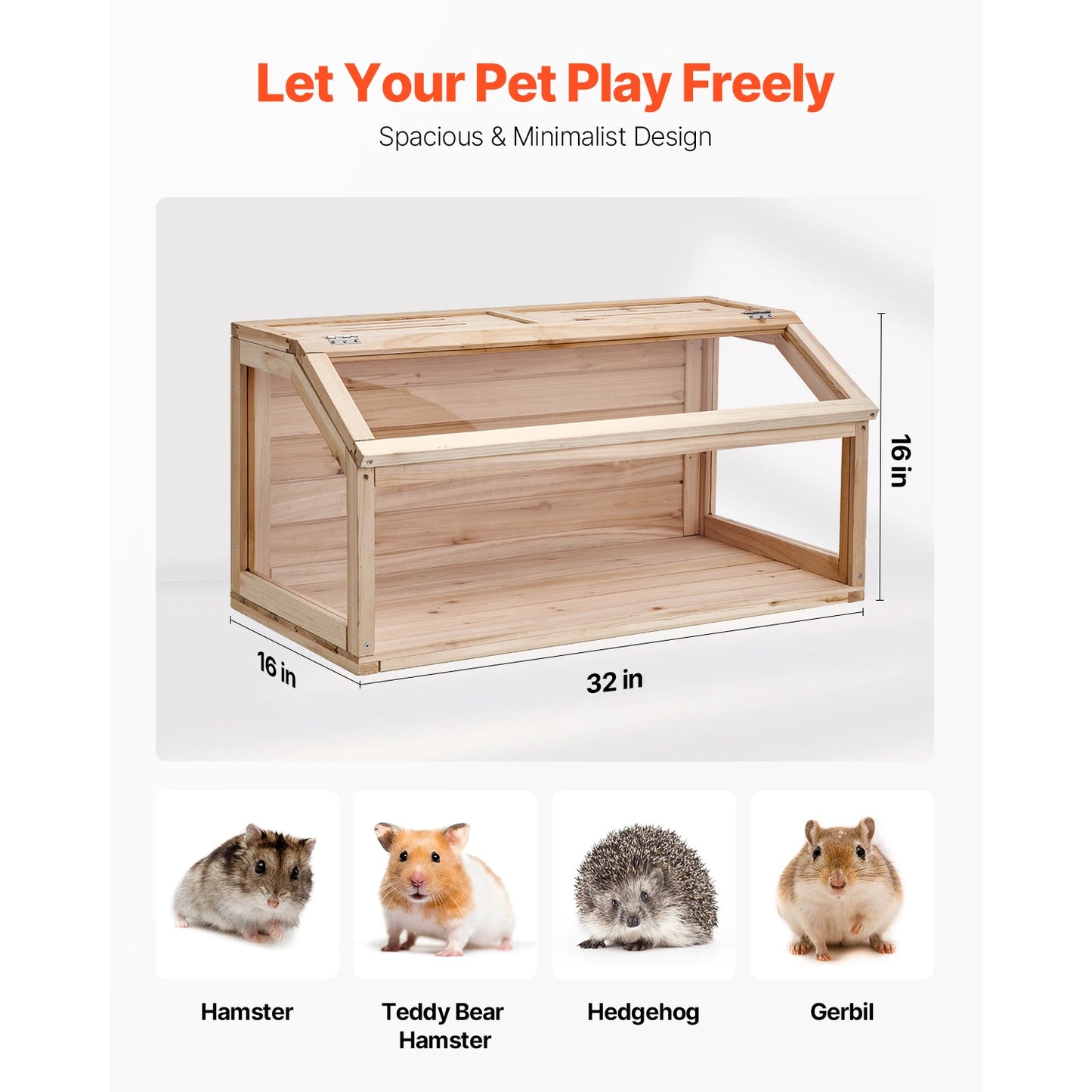 SucceBuy Wooden Hamster Cage 270°