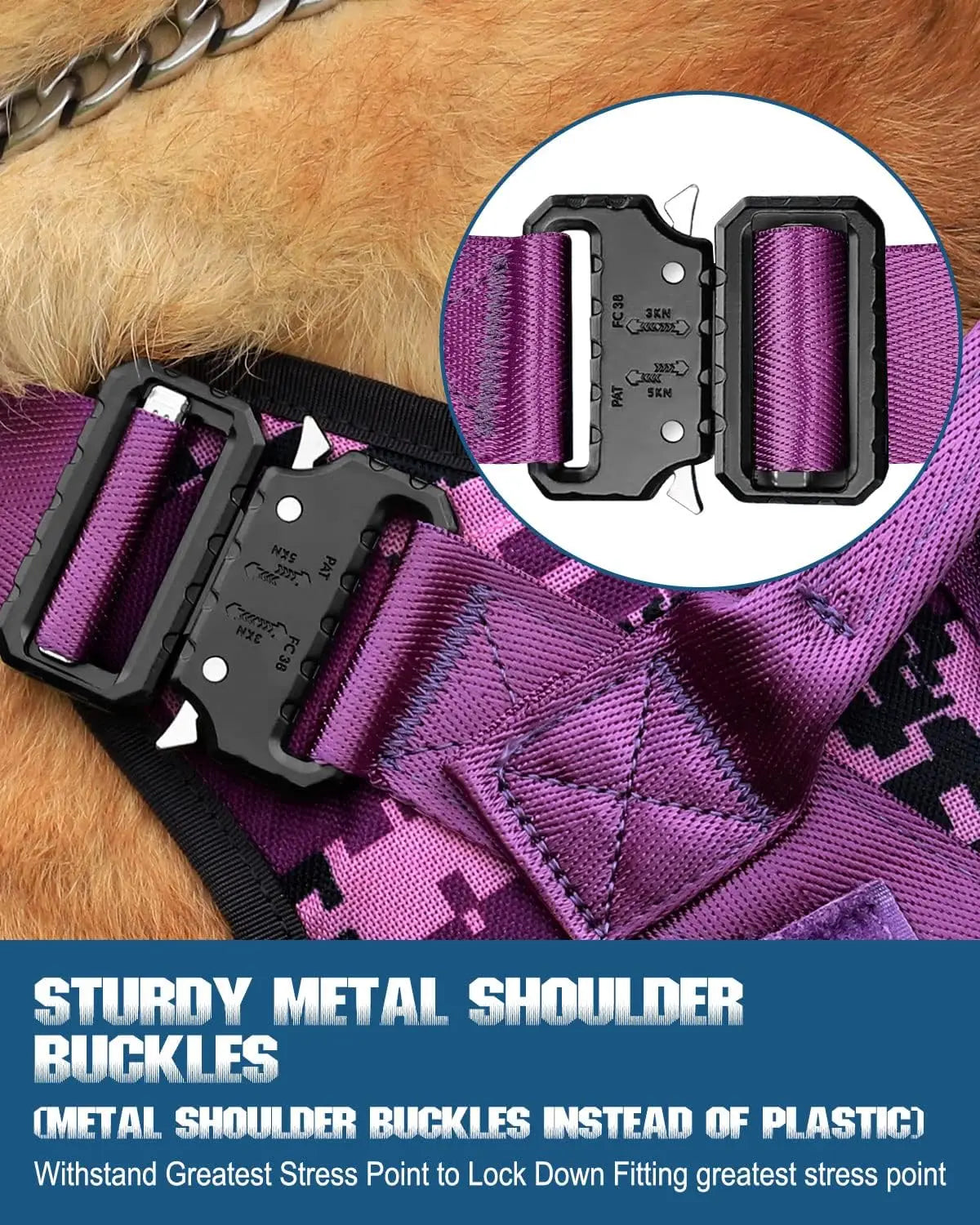 Tactical Dog Harness for Medium Large Dogs, No Pull Emotional Support Vest