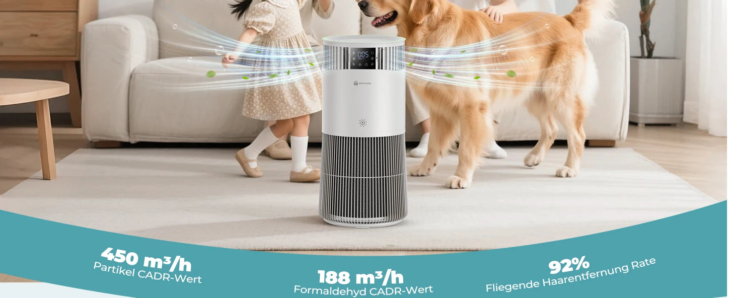 mypawbloom Amicura P2 Air Purifier for Pet Allergy Sufferers, compact device with air filter designed to reduce pet allergens.