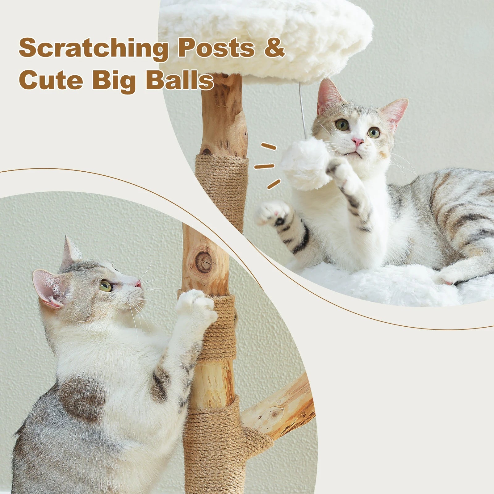 Modern flower-themed cat tree by mypawbloom featuring wooden platform and cozy spots for indoor cats to play and rest.