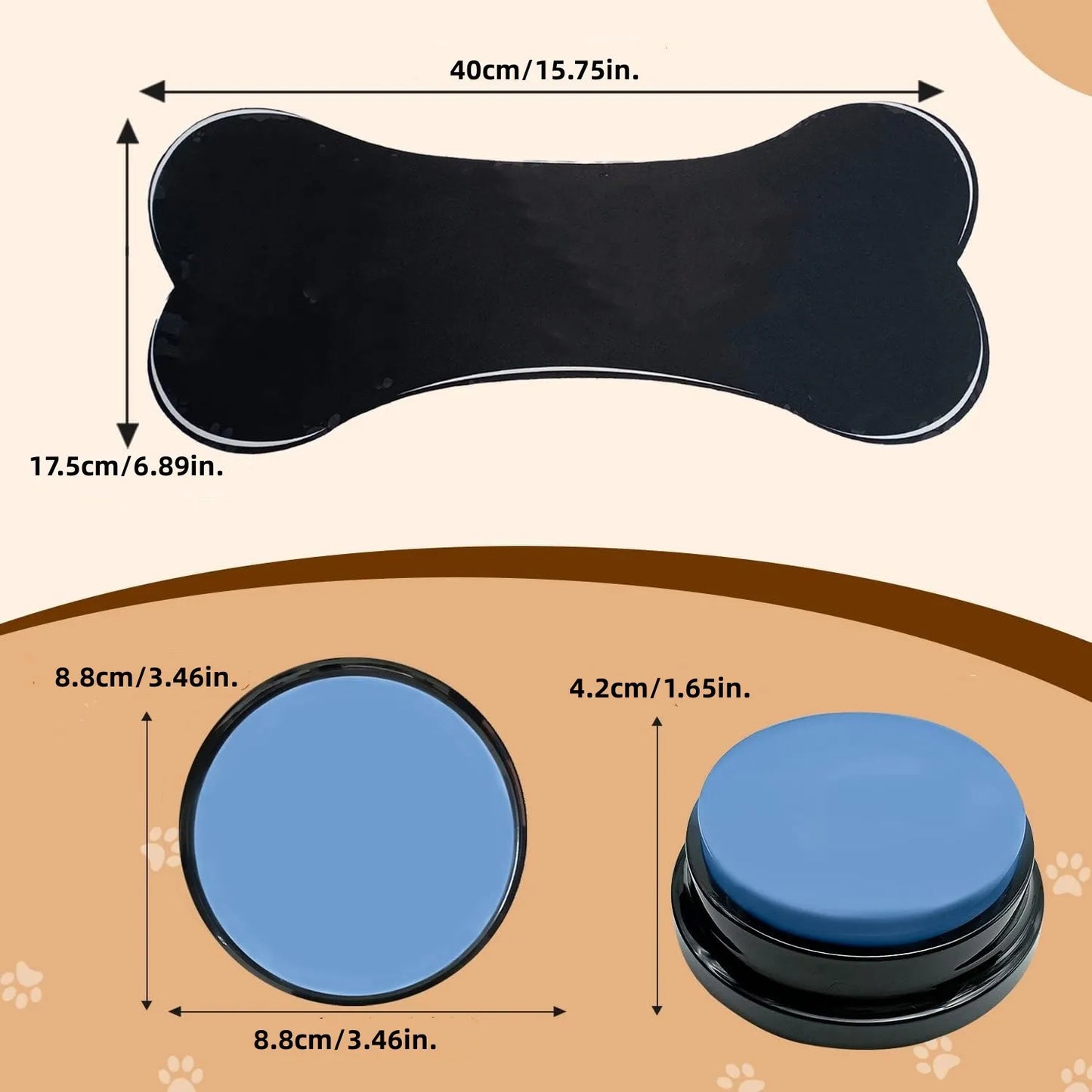 Dog communication button, pet training recording button