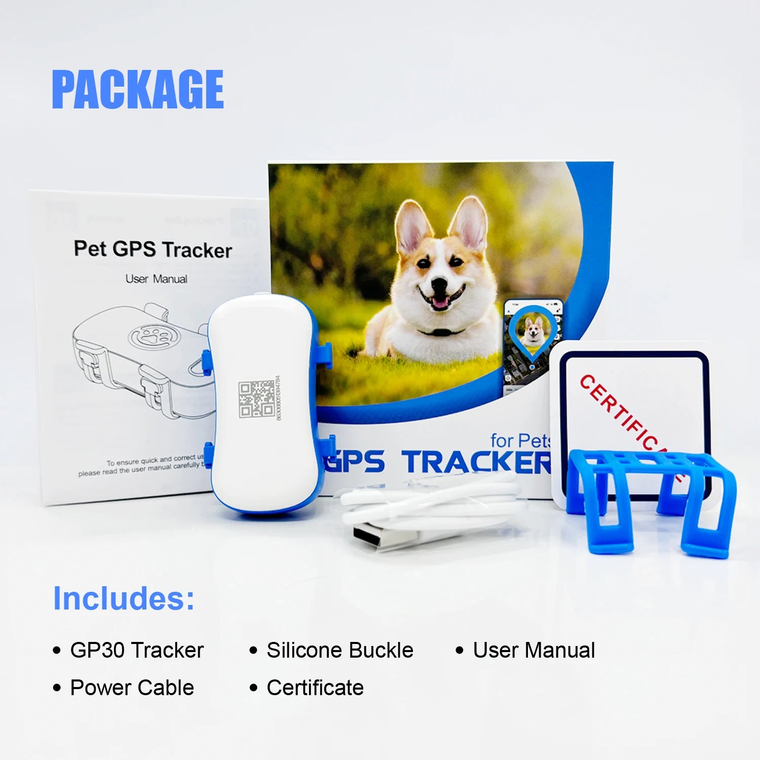 mypawbloom GPS pet tracker for dogs and cats with built-in IoT SIM and WiFi tracking device, compact and easy to use.