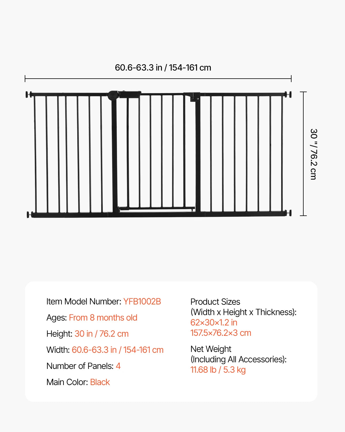 Mypawbloom walk-thru dog gate in 28/30/36 inches height, easy to step over, made of durable metal for pet safety and home boundary.