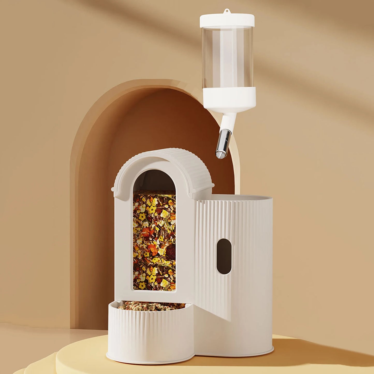 2-in-1 Automatic Food Bowl Large Capacity Hamster Feeder