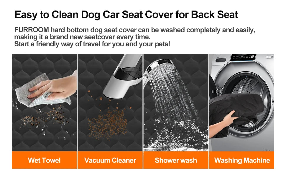 Foldable waterproof pet travel car seat by mypawbloom, designed for dogs to stay secure and comfortable during car trips.