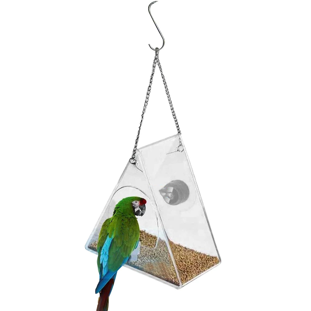 Smart Bird House Pet Feeder Transparent with Camera