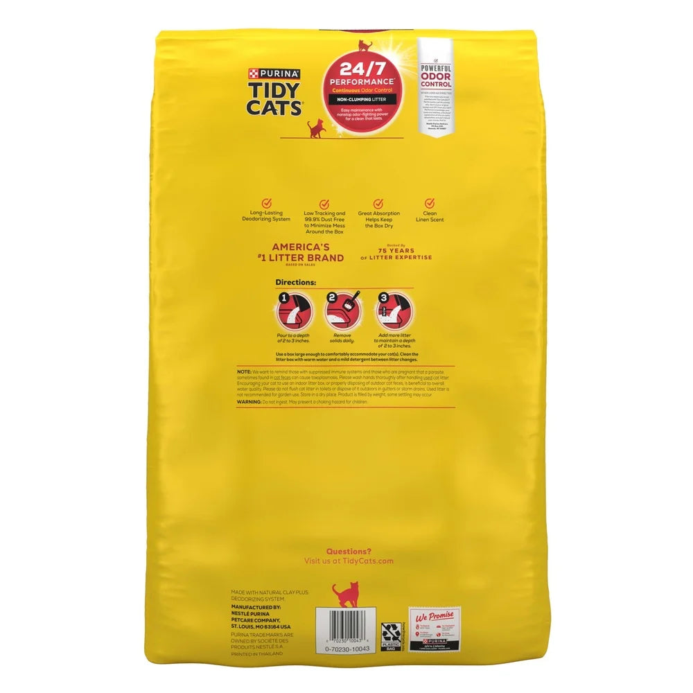 MyPawbloom multi-cat non-clumping cat litter in 48lb bag, odor control, suitable for multiple cats, with a clean, fresh appearance.