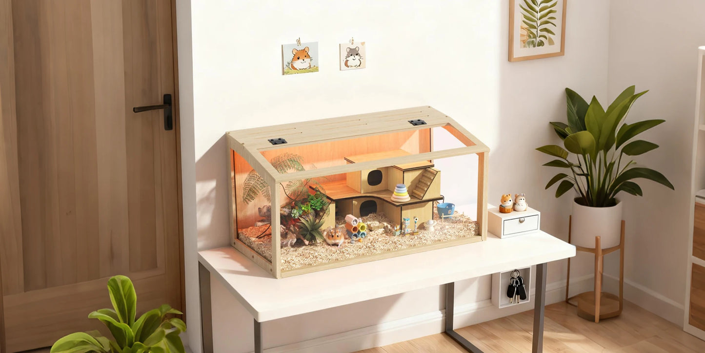 60/80CM Hamster Cage Chewproof Wooden