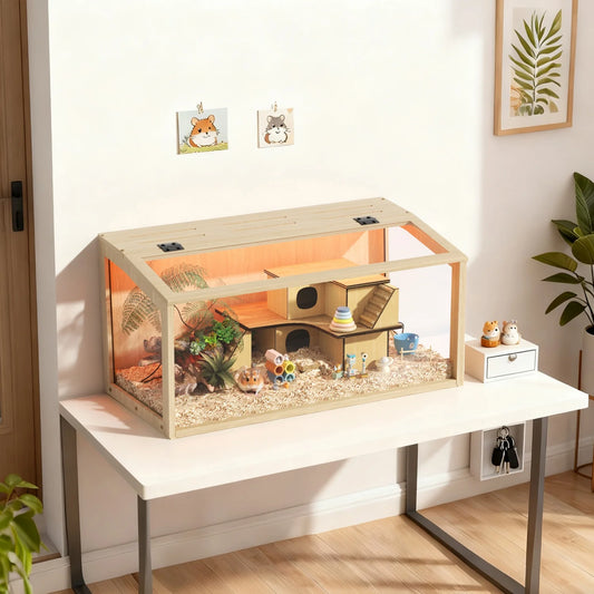 60/80CM Hamster Cage Chewproof Wooden