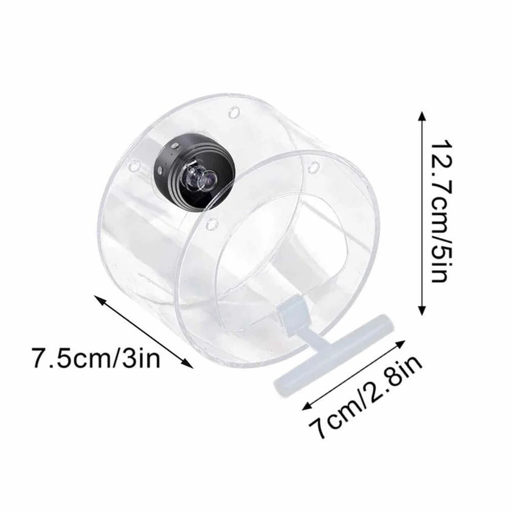 Smart Bird House Pet Feeder Transparent with Camera