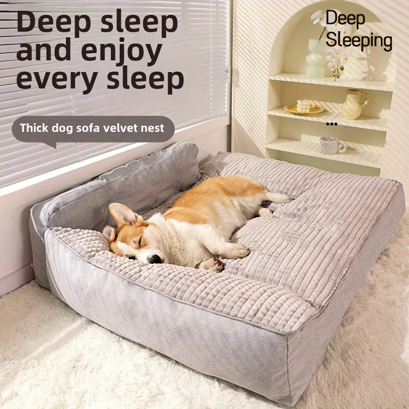MyPawbloom cat and dog pet bed with non-slip bottom, cozy kennel style for comfortable indoor use.