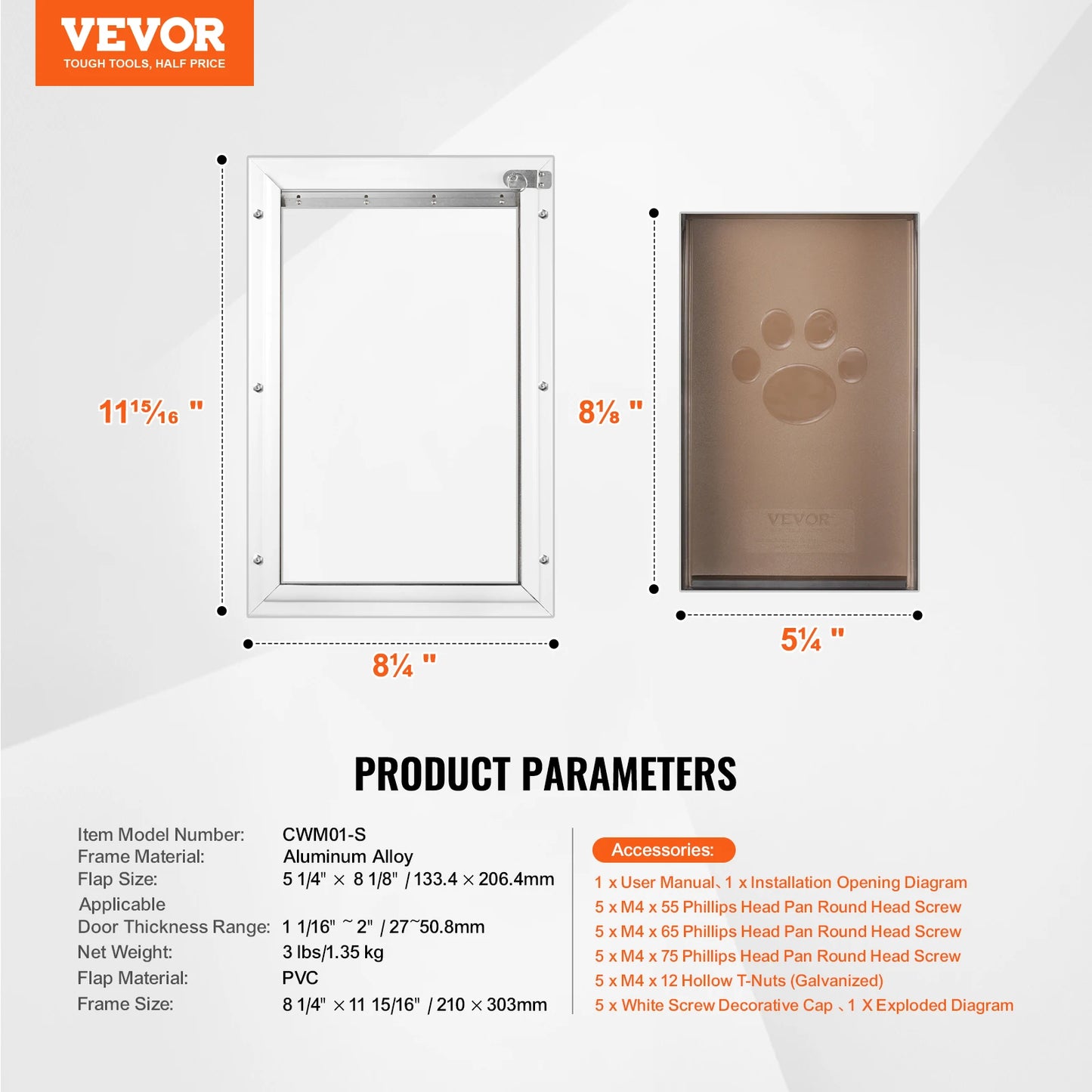 Aluminum pet door with lock and weatherproof flap system by mypawbloom, showing the secure locking mechanism and durable frame.
