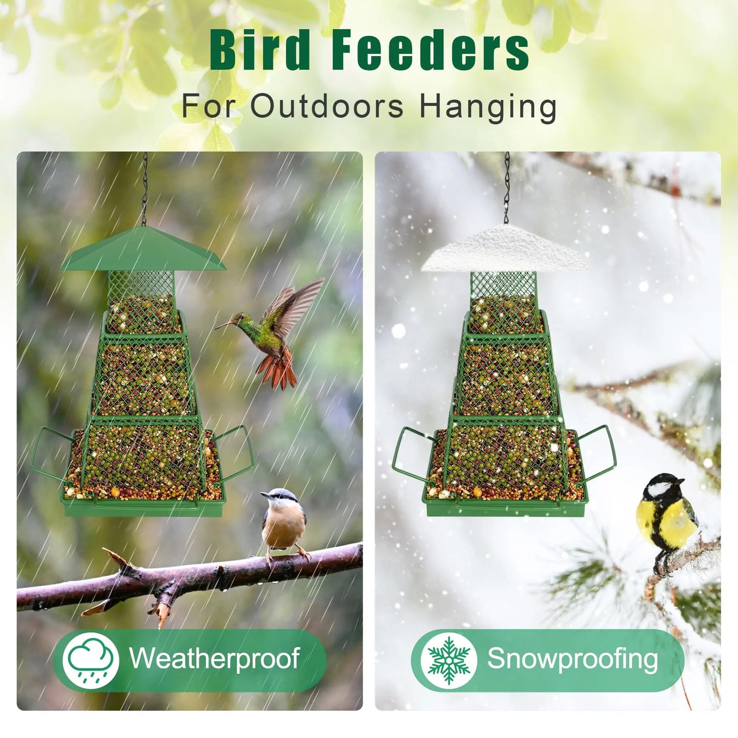 "Seed-Saving" Heavy-Duty Outdoor Bird Feeder