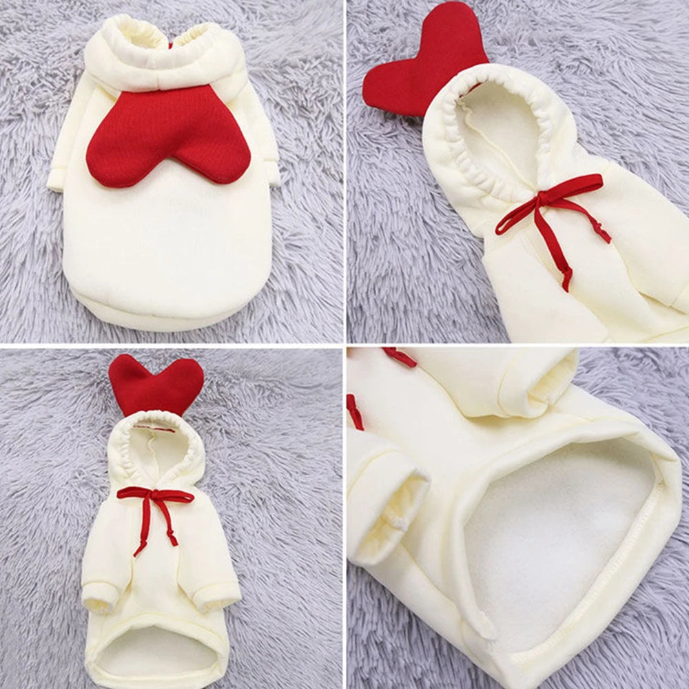 Cozy Fruit Print Pet Hoodie – Soft Cotton Winter Dog Clothes for Cats & Small Dogs