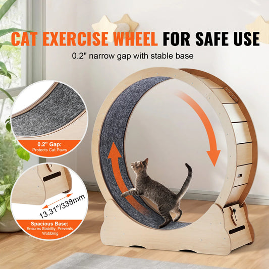 SucceBuy Wooden Cat Exercise Wheel