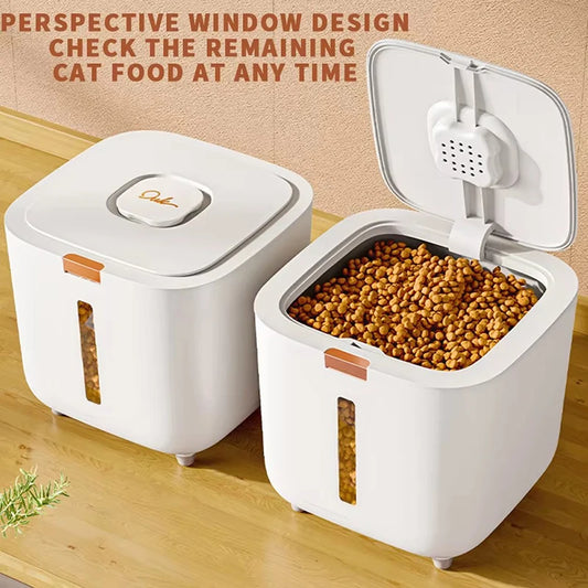 MyPawbloom pet food storage container with airtight lid for keeping pet food fresh and organized.