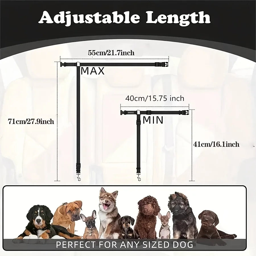 Adjustable Dog Seat Belt Buckle – Secure Travel Safety Tether