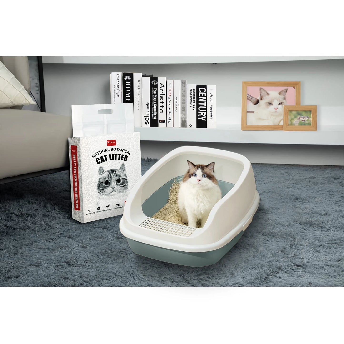 Sumlov Tofu Cat Litter by mypawbloom, 33lbs, natural botanical, dust-free, flushable cat litter shown in a bag.