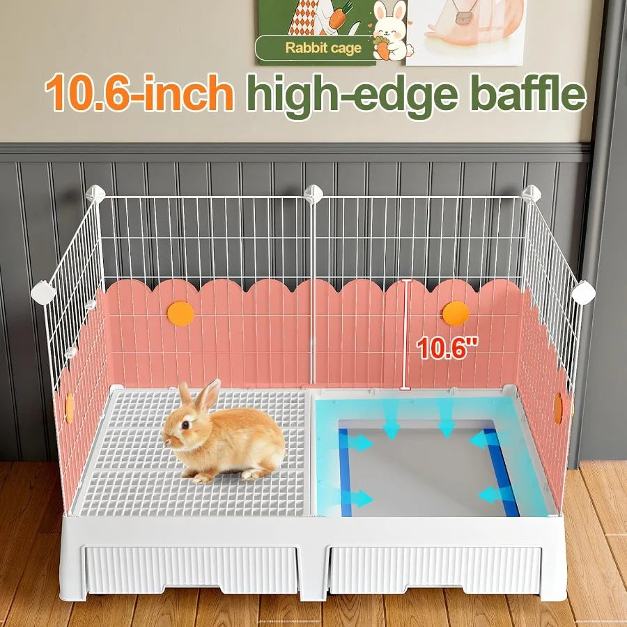 Large Indoor Cage with Elevated Loft Design for Small Pets