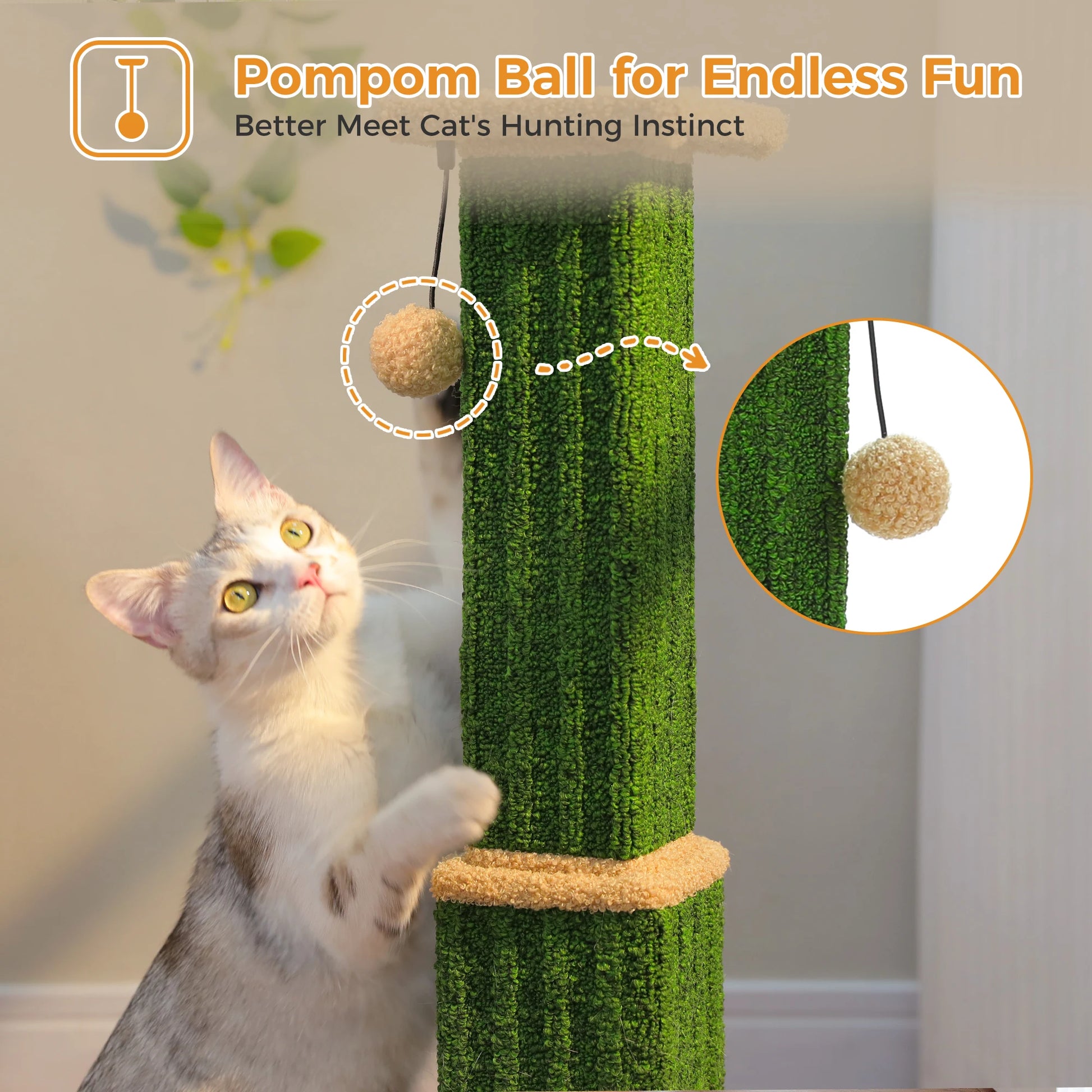Large cat scratching post by mypawbloom with sisal rope and plush top, perfect for feline scratching and lounging.