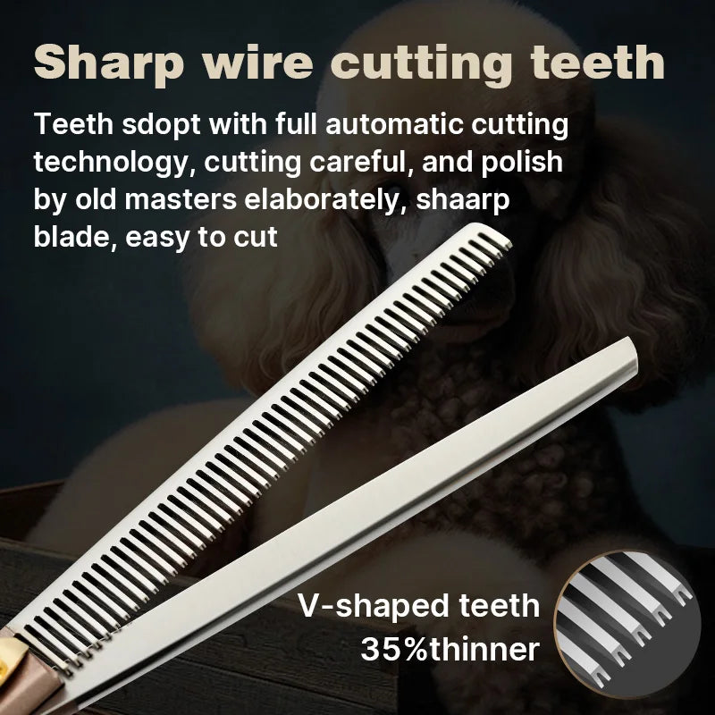 Fenice High-grade 7.5inch JP440C Steel Specials pet grooming thinner scissors
