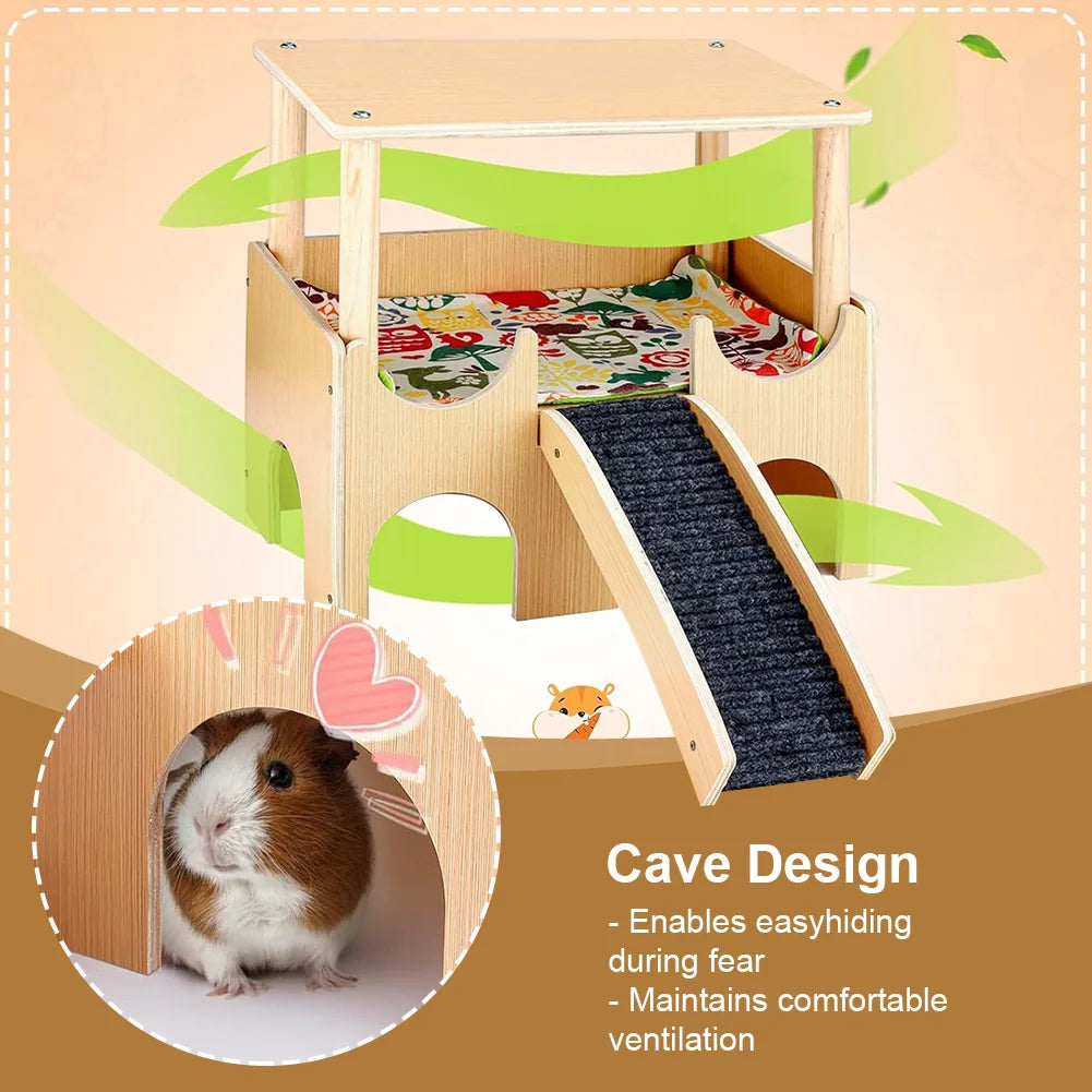 2-Tier Guinea Pig Castle with Stairs