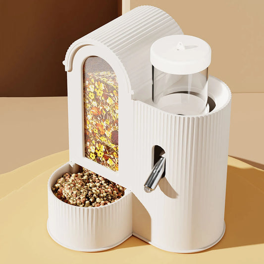 2-in-1 Automatic Food Bowl Large Capacity Hamster Feeder
