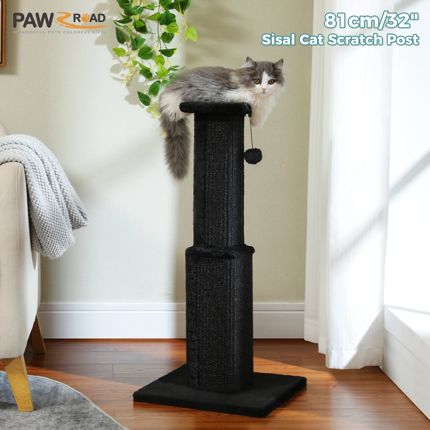 Large cat scratching post by mypawbloom with sisal scratching surfaces and cozy perches for feline play and scratching.