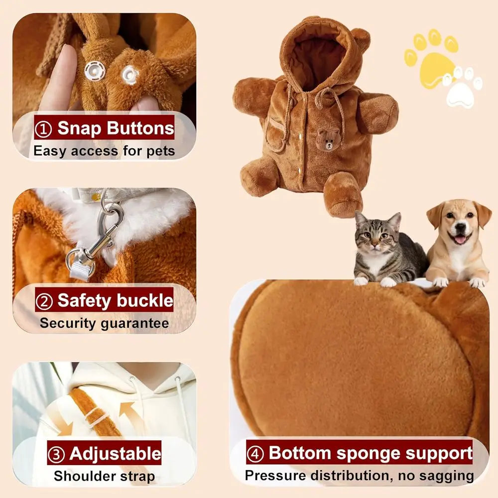 Cozy Plush Dog Purse Carrier with Secure Harness