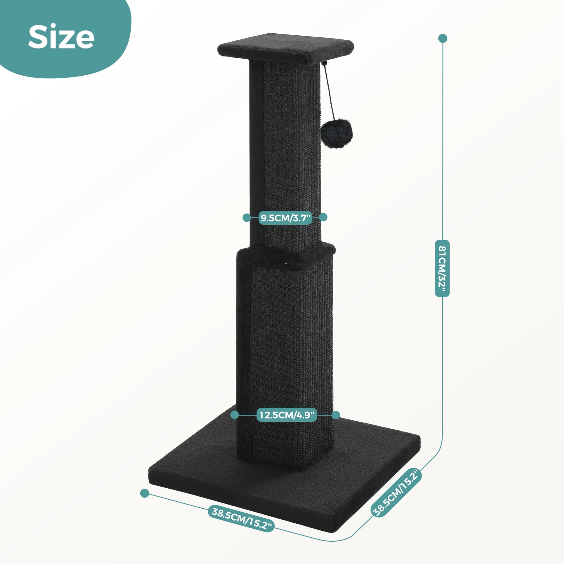 Large cat scratching post by mypawbloom with sisal-covered posts and a cozy perch for cats to scratch and relax.