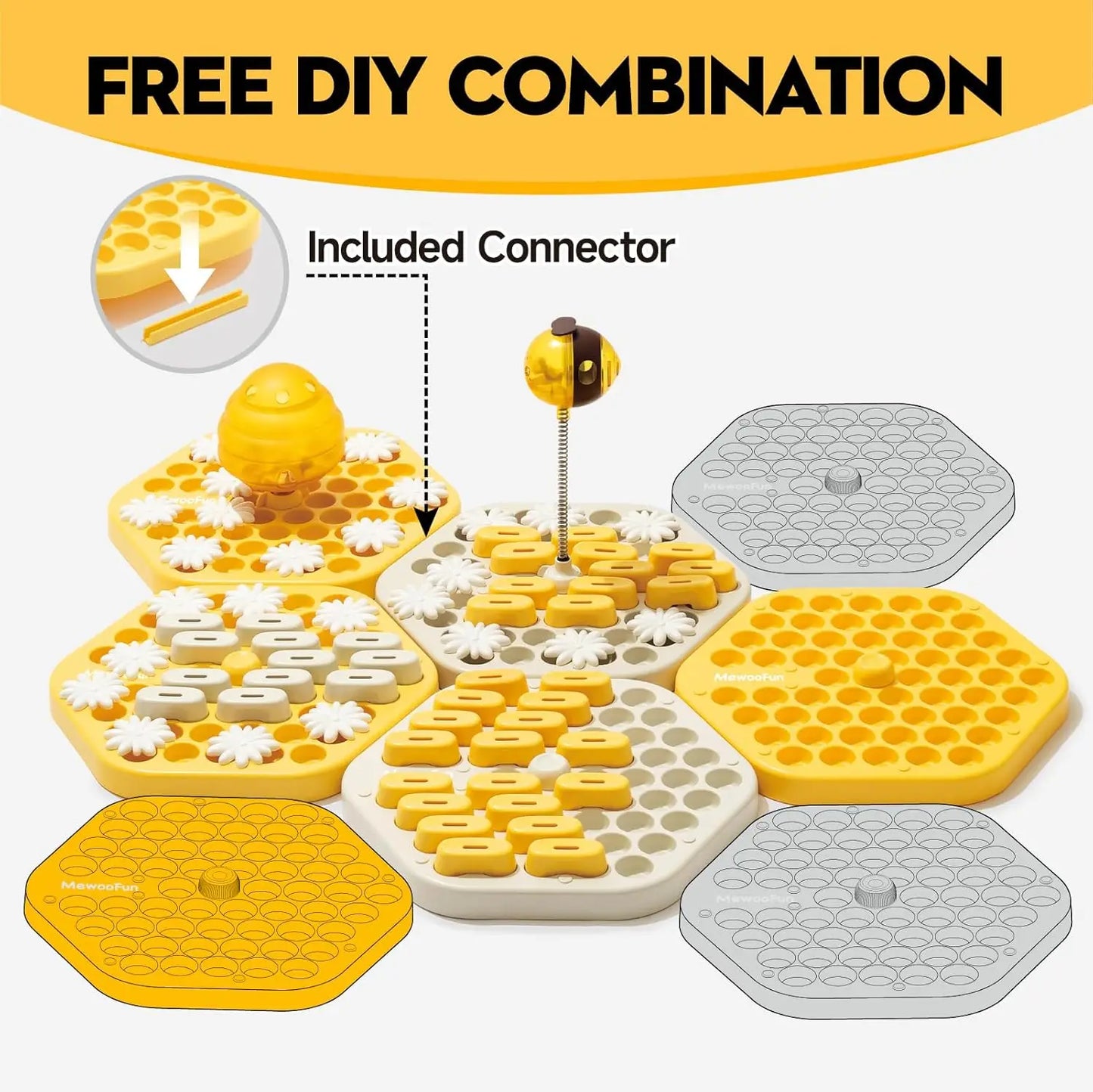 MyPawbloom dog puzzle toy, slow feeder toy with interactive compartments for dogs to stimulate and entertain.