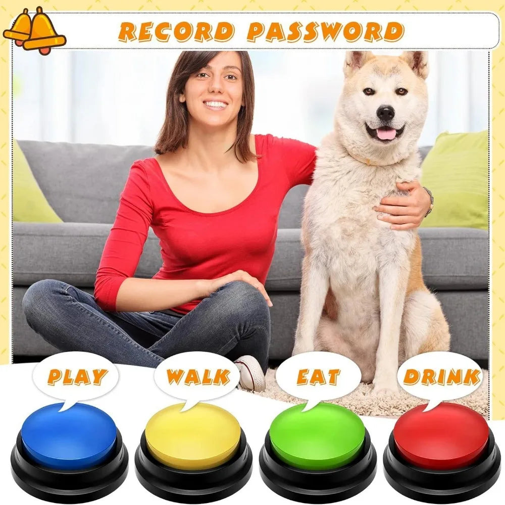 Dog communication button, pet training recording button