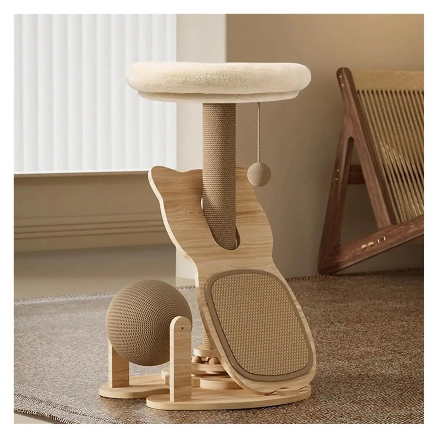 mypawbloom cat tower with sisal climbing posts and cozy platforms for indoor feline play and exercise