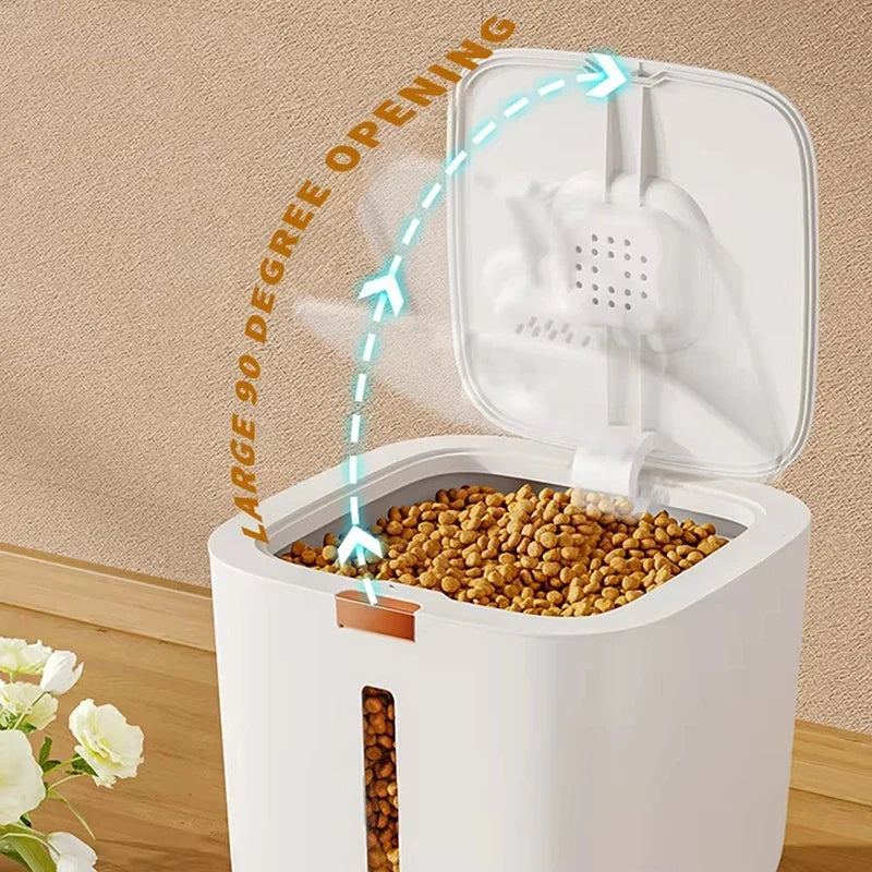 Mypawbloom pet food storage container with airtight lid for keeping dog and cat food fresh and organized.