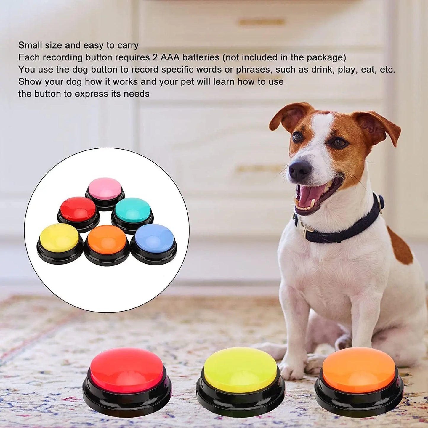 Dog communication button, pet training recording button