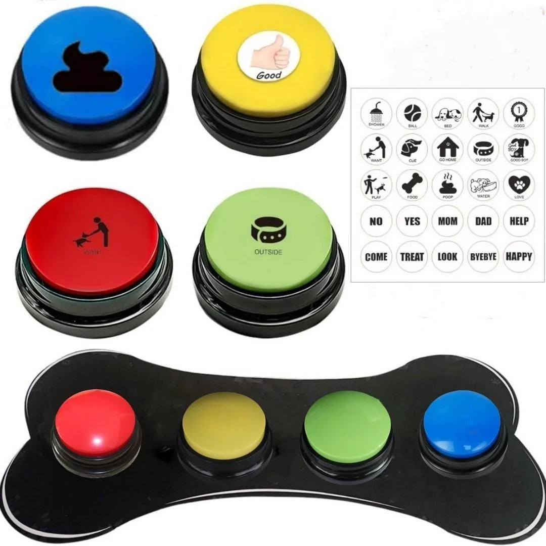 Dog communication button, pet training recording button