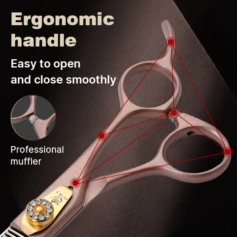 Fenice High-grade 7.5inch JP440C Steel Specials pet grooming thinner scissors