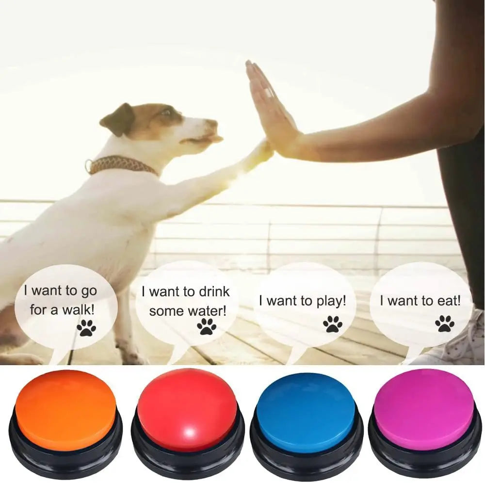 Dog communication button, pet training recording button
