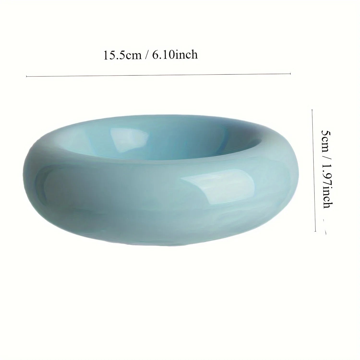 Ceramic donut-shaped cat bowl by mypawbloom with a colorful, smooth finish, perfect for serving food or water to cats