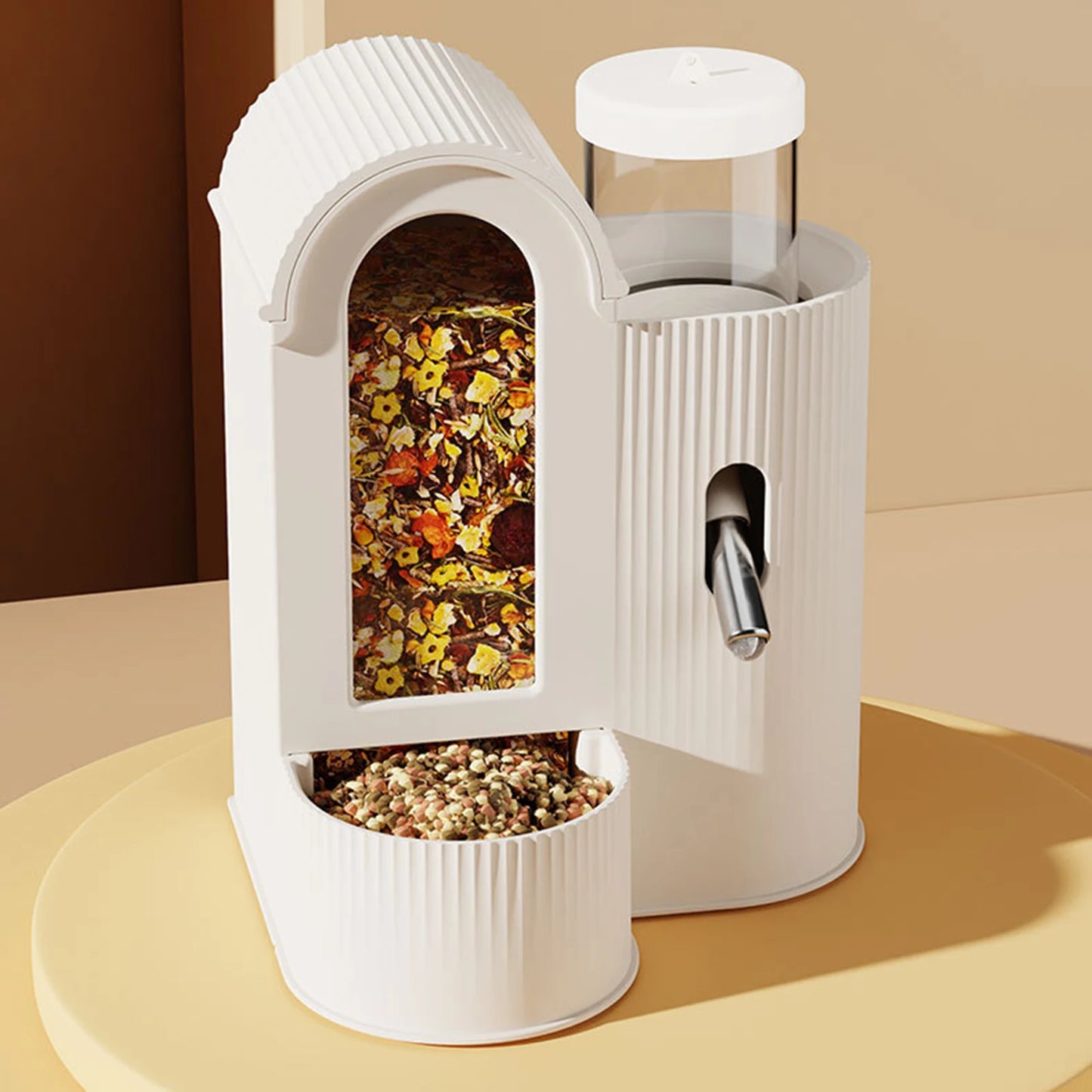 2-in-1 Automatic Food Bowl Large Capacity Hamster Feeder