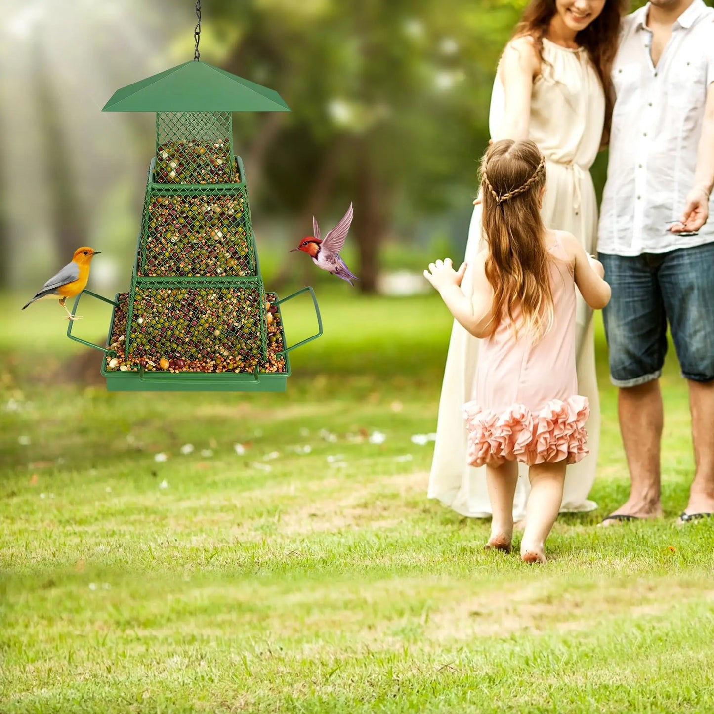"Seed-Saving" Heavy-Duty Outdoor Bird Feeder